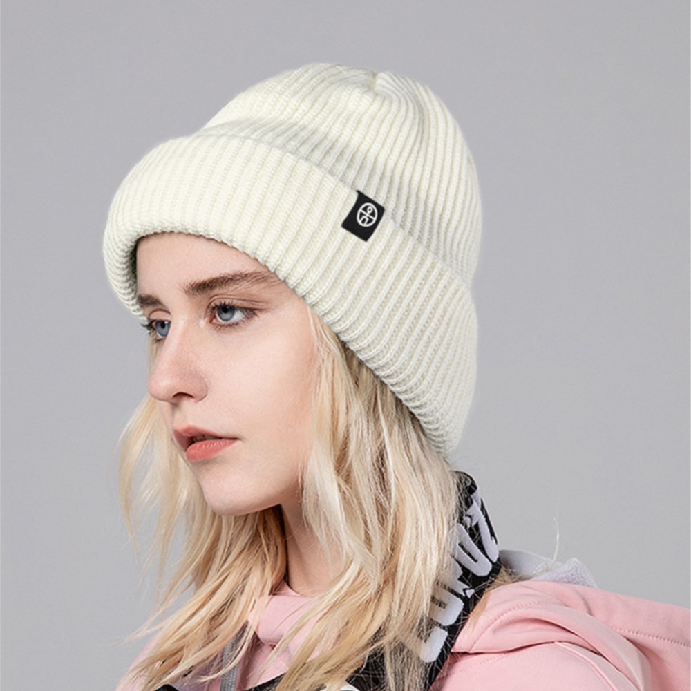 Beanie Cuffed Knit - หมวกบีนนี่แบบมีขอบพับ ใส่ได้ทุกวัน หมวกกันหนาวสำหรับผู้หญิง กันลม กันหนาว ผ้าถักนุ่ม