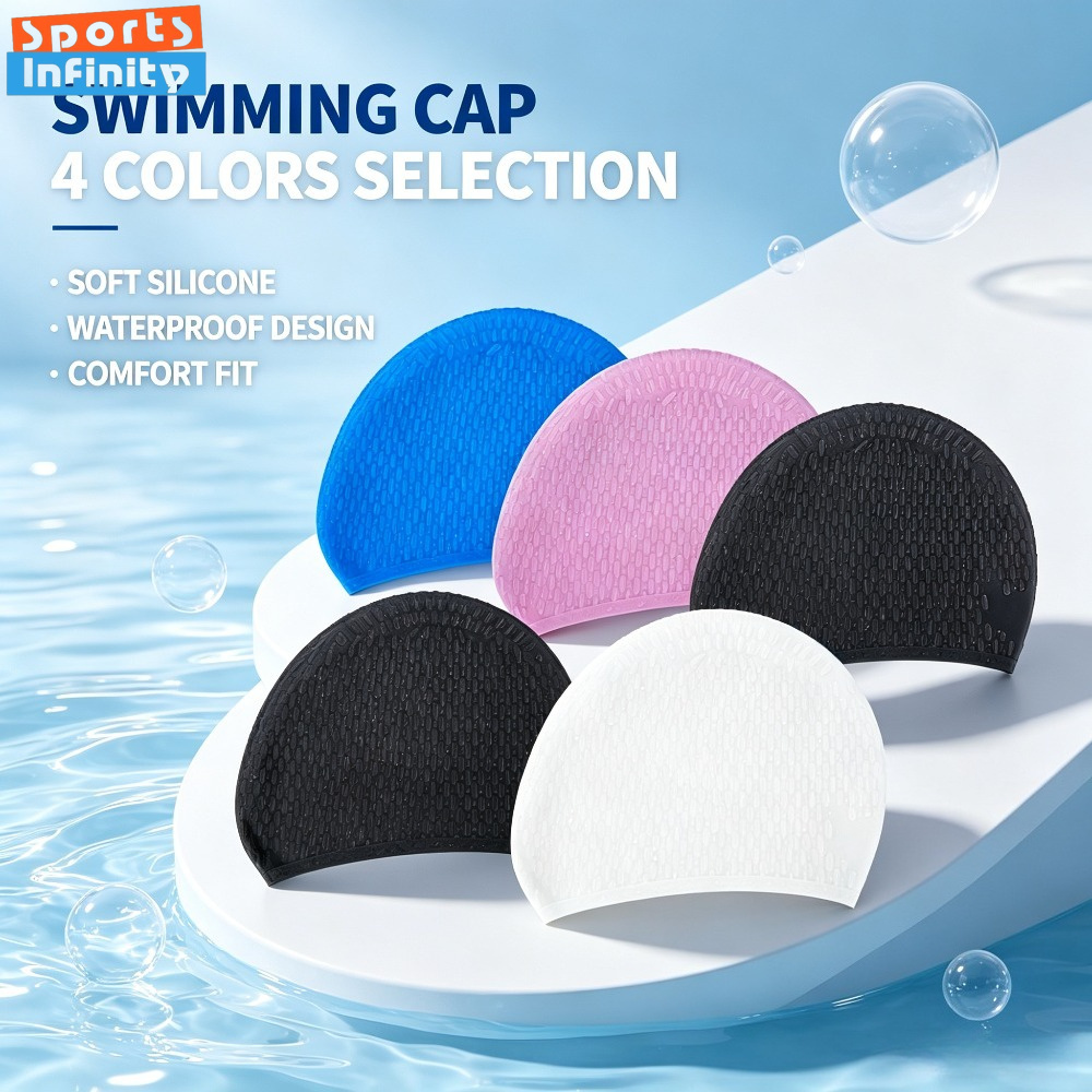 Swim Hat Silicone - หมวกว่ายน้ำซิลิโคนสำหรับผู้ใหญ่ ผู้หญิง ผู้ชาย ยืดหยุ่นได้ เหมาะสำหรับสระว่ายน้ำ ชายหาด