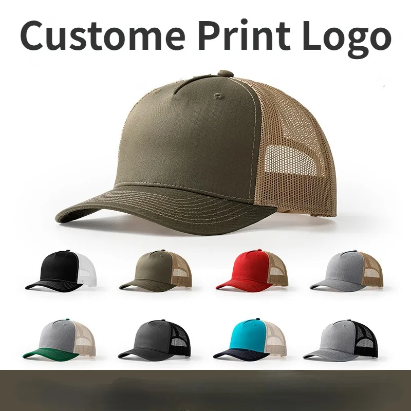 Trucker Cap Mesh - 2024พิมพ์โลโก้หมวกคนขับรถบรรทุกหมวกสำหรับผู้ชายและผู้หญิงหมวกสติกเกอร์ติดรถยนต์กันแดดระบายอากาศได้สำหรับทำกิจกรรมนอกบ้านไปเที่ยวพักผ่อน