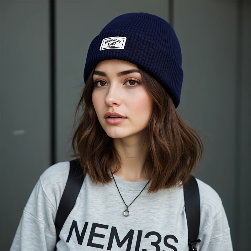 หมวกบีนนี่ถักลายริบบิ้นแบบยูนิ - Beanie Cuffed Knit บทวิจารณ์และราคา