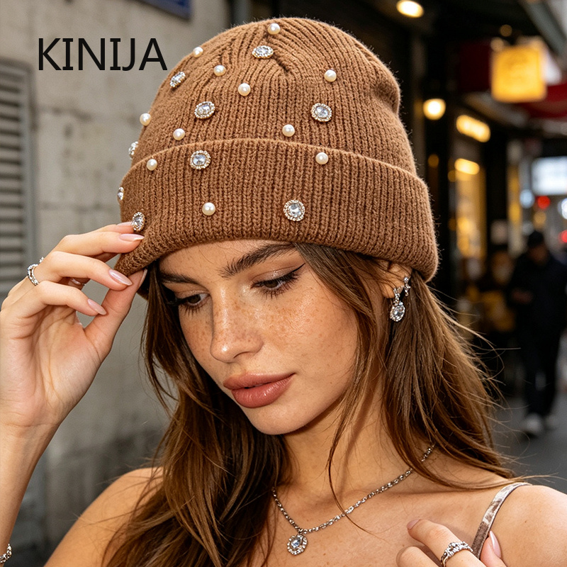 หมวกบีนนี่ถักสำหรับฤดูหนาว ตกแ - Beanie Cuffed Knit บทวิจารณ์และราคา