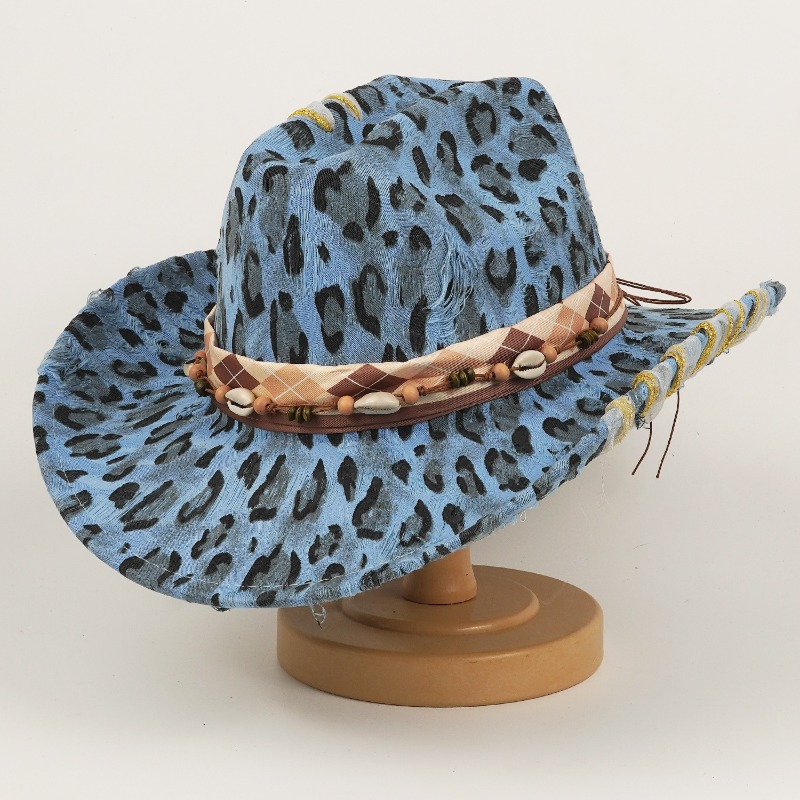 หมวกคาวบอยลายเสือดาวสไตล์ตะวัน - Cowboy Hat Straw บทวิจารณ์และราคา
