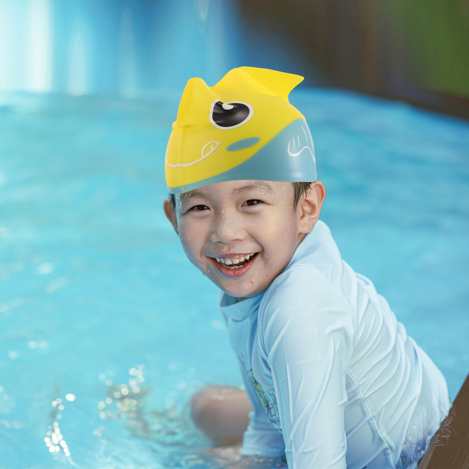 หมวกว่ายน้ำซิลิโคน ลายปลาการ์ต - Swim Hat Silicone บทวิจารณ์และราคา